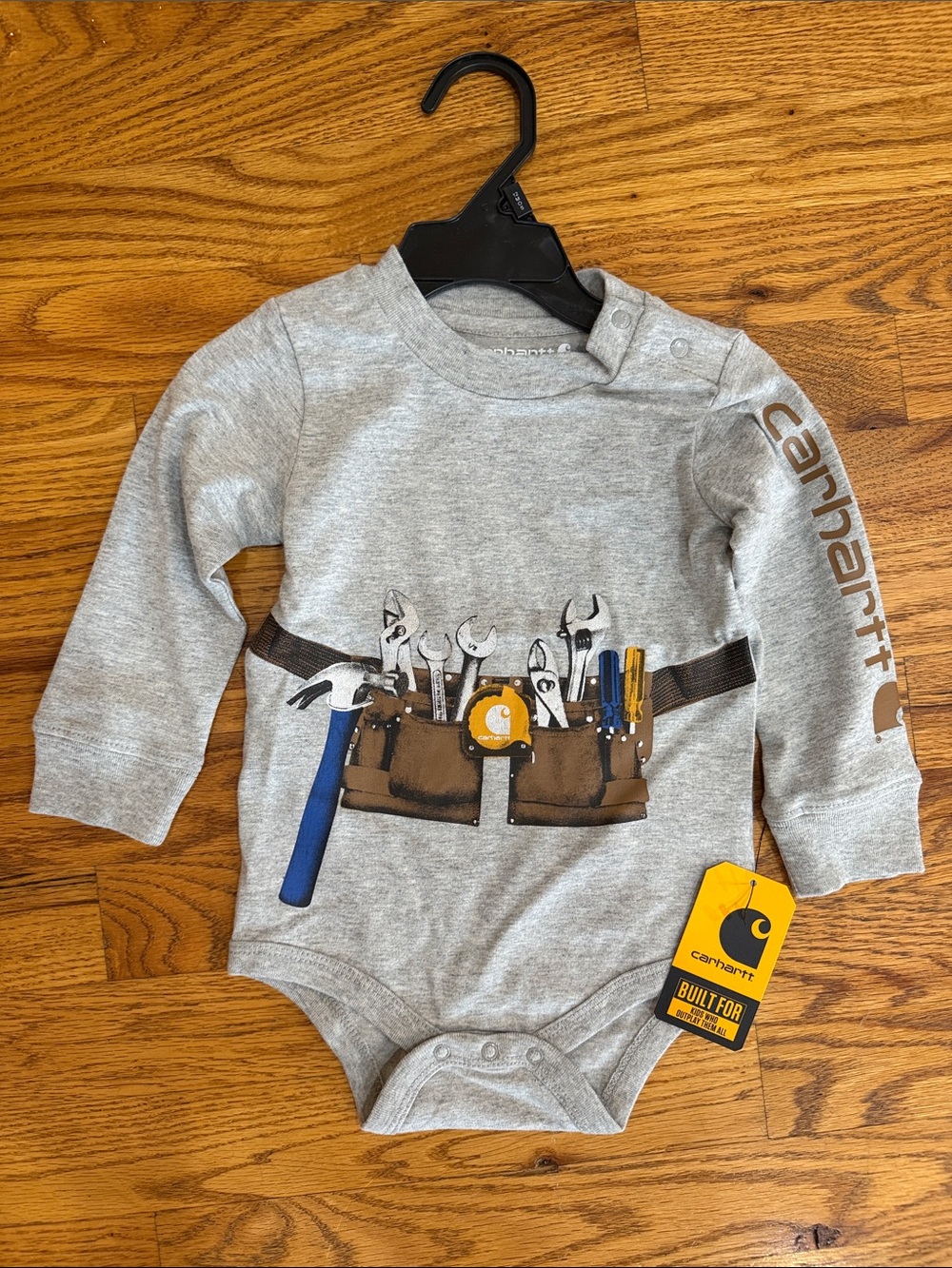 Carhartt Gray Baby Tool Belt Long Sleeve Onesie - Multiple sizes available - NWT